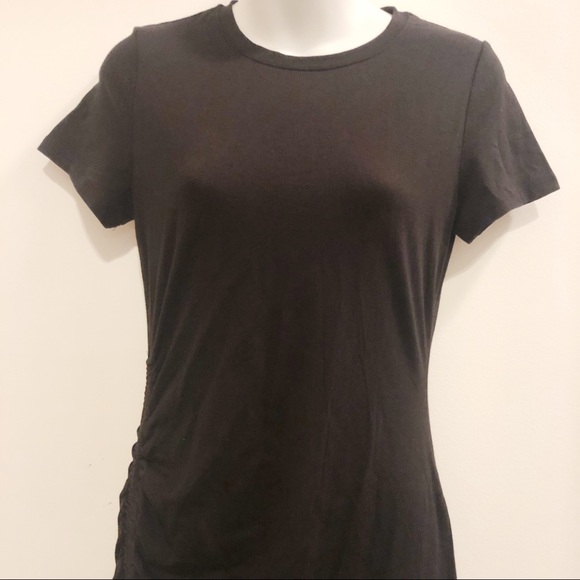 a•n•deawy Short Sleeve Lace Side Tie Black Dress - Picture 2 of 8